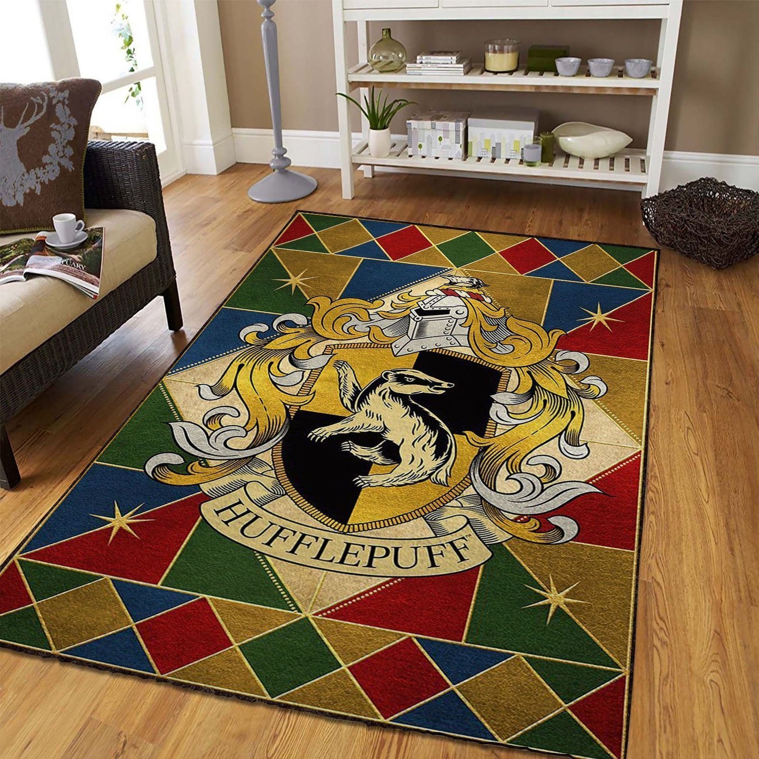 Harry Potter Hufflepuff Area Rug Home Decor Bedroom Living Room Decor