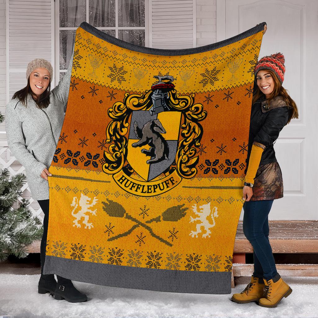 Harry Potter Hufflepuff Art Ugly Christmas Custom Blanket Home Decor