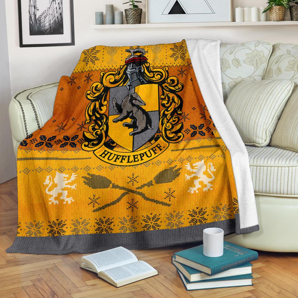 Harry Potter Hufflepuff Art Ugly Christmas Custom Blanket Home Decor