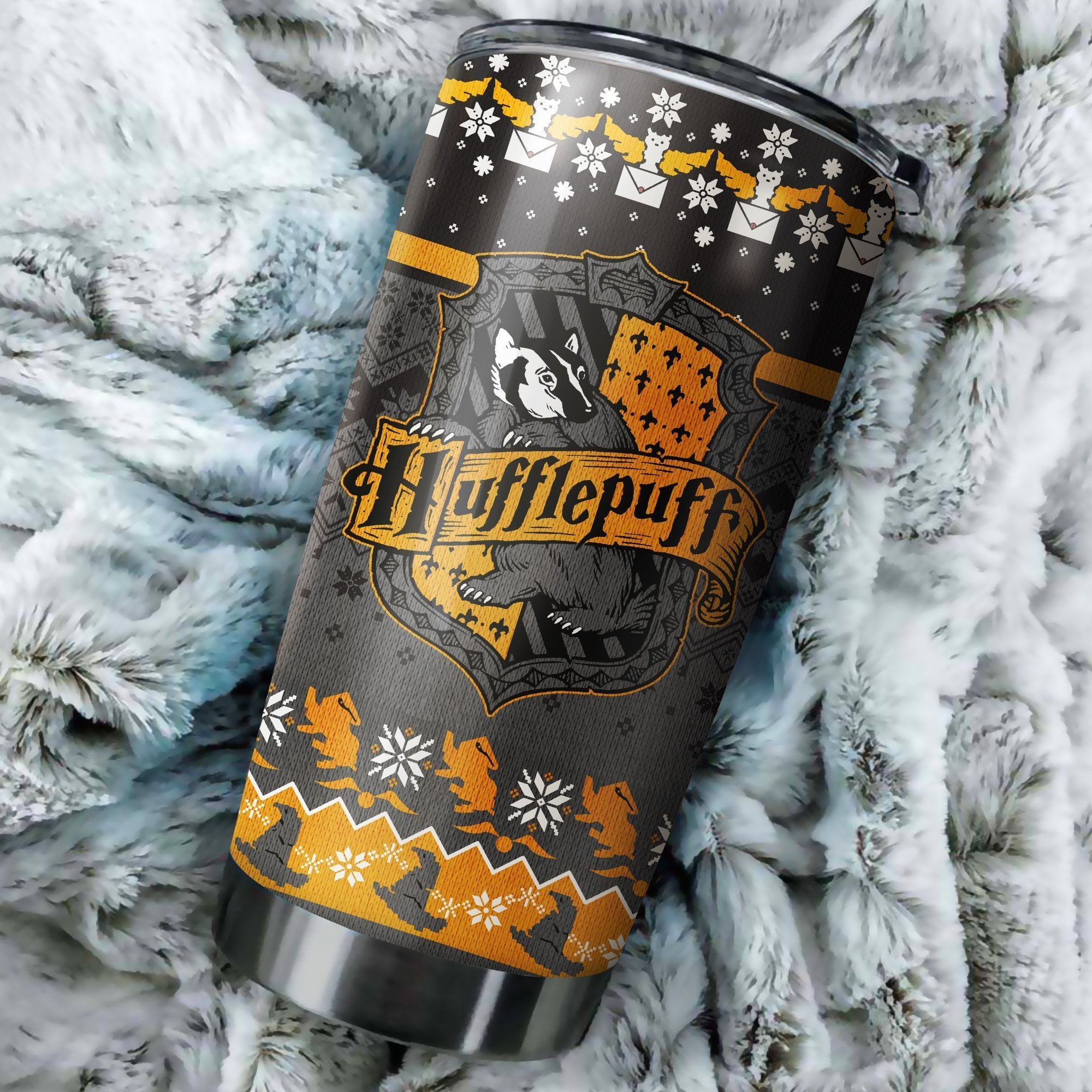 Harry Potter Hufflepuff Christmas Tumbler Perfect Birthday Best Gift Stainless Traveling Mugs 2021