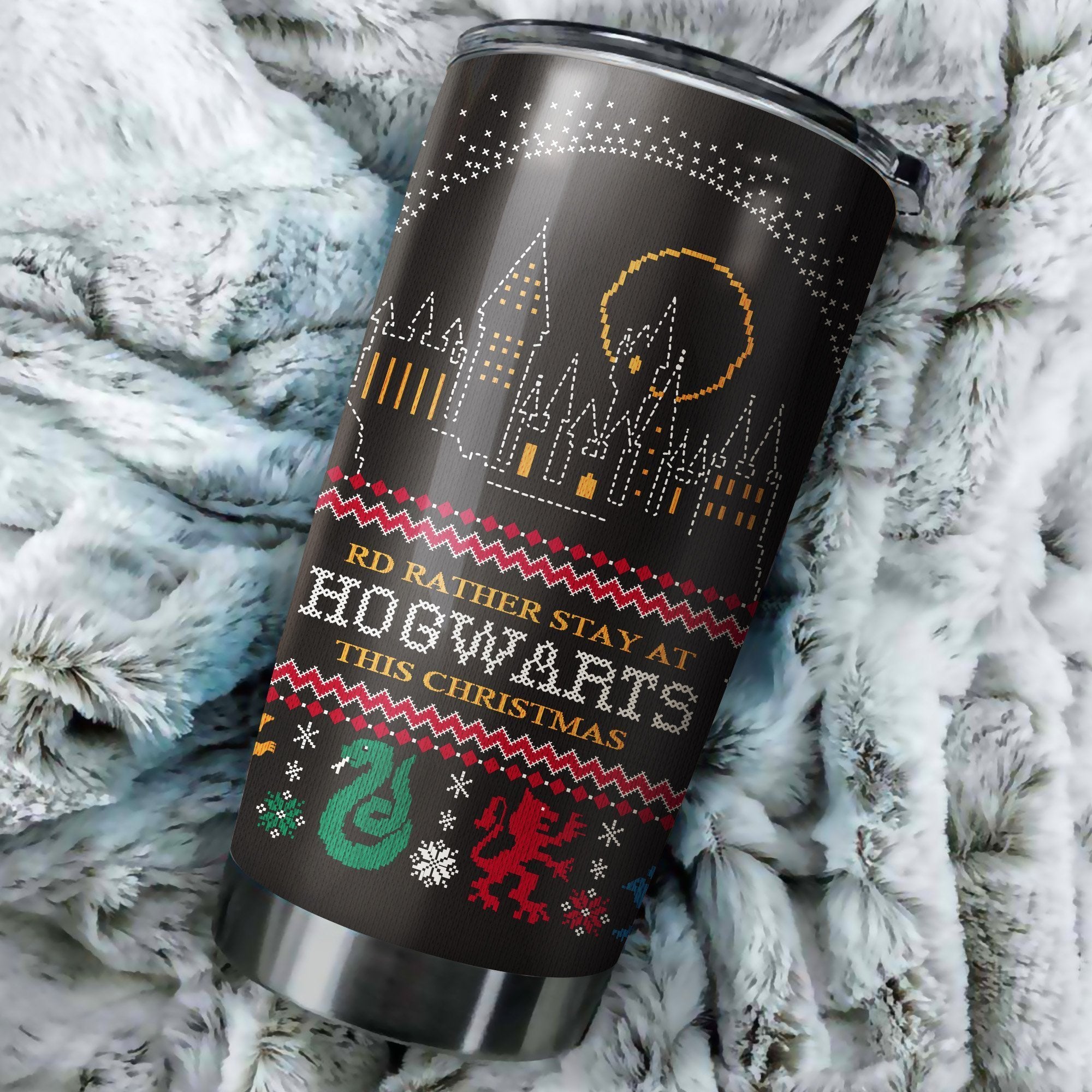 Harry Potter I'D Rather Stay At Hogwarts This Christmas Tumbler Perfect Birthday Best Gift Stainless Traveling Mugs 2021