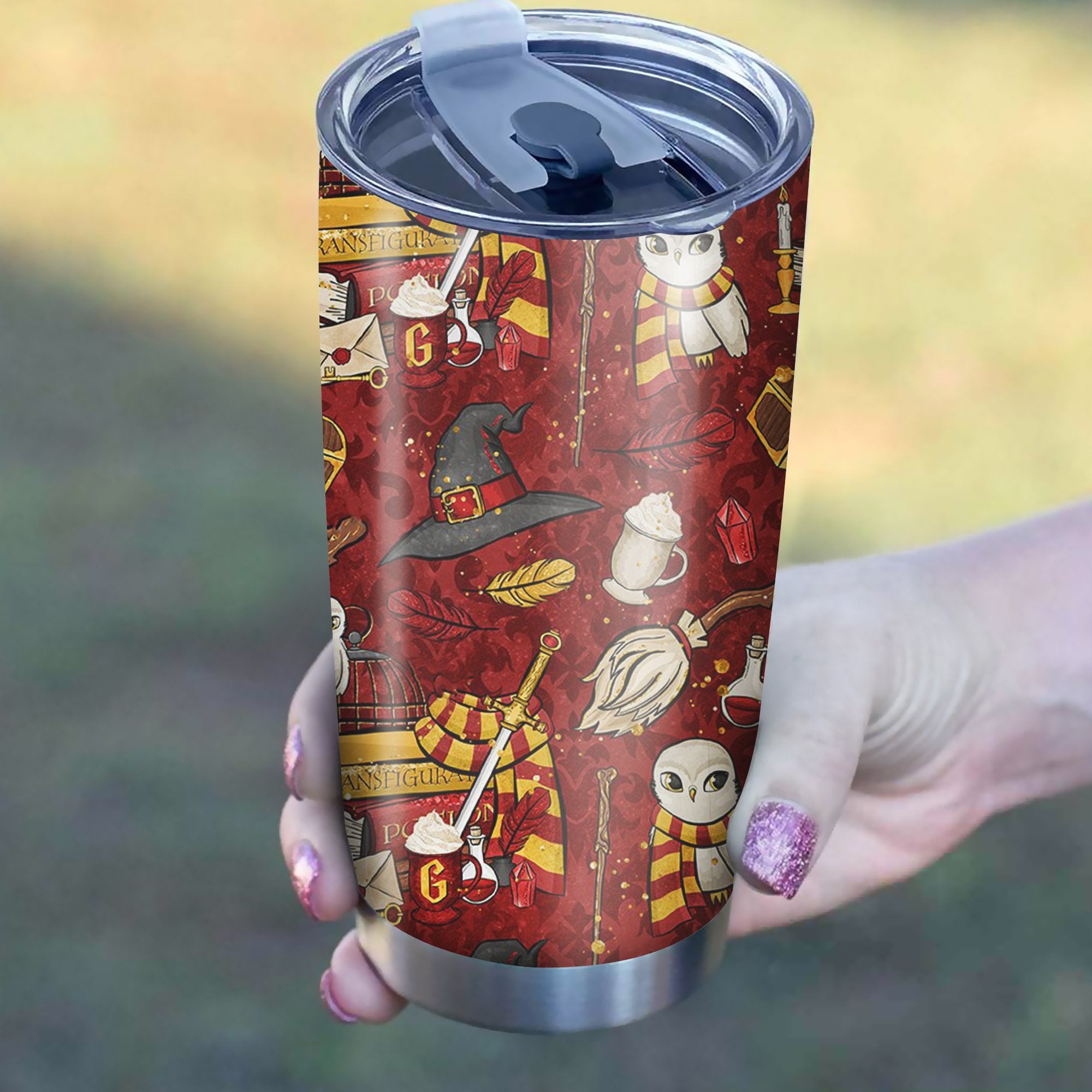 Harry Potter Red Tumbler Best Perfect Gift Idea Stainless Traveling Mugs 2021