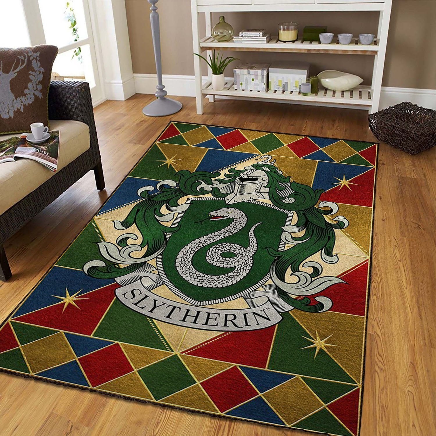 Harry Potter Slytherin Area Rug Home Decor Bedroom Living Room Decor