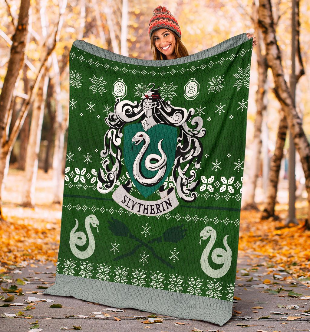 Harry Potter Slytherin Art Ugly Christmas Custom Blanket Home Decor