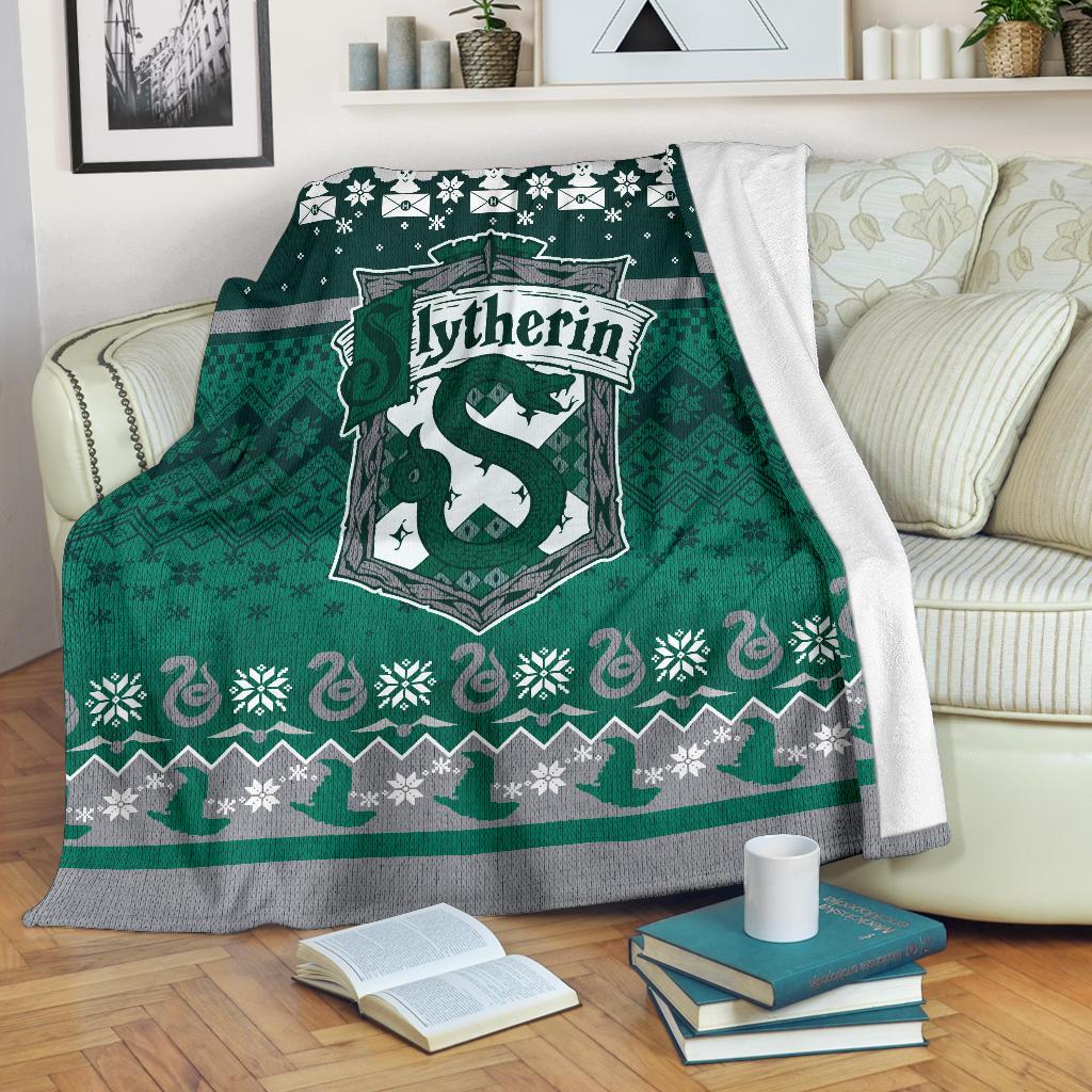 Harry Potter Slytherin Ugly Christmas Custom Blanket Home Decor