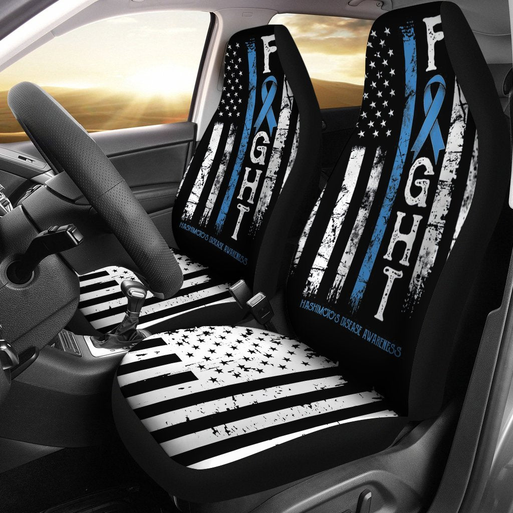 Hashimoto'S Disease Warrior Us Flag Car Seat Covers