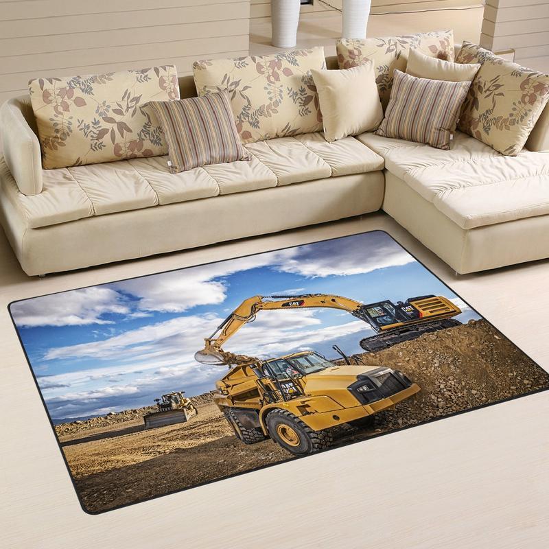 Heavy Equipment Area Rug 01747 Home Decor Bedroom Living Room Decor