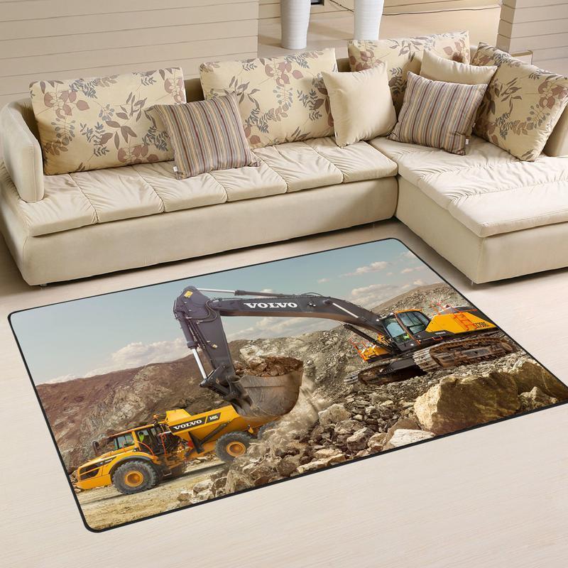 Heavy Equipment Area Rug 02209 Home Decor Bedroom Living Room Decor