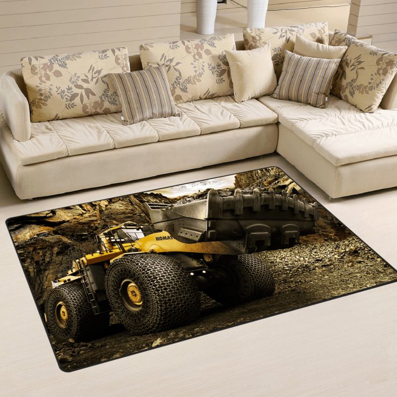 Heavy Equipment Area Rug 02347 Home Decor Bedroom Living Room Decor