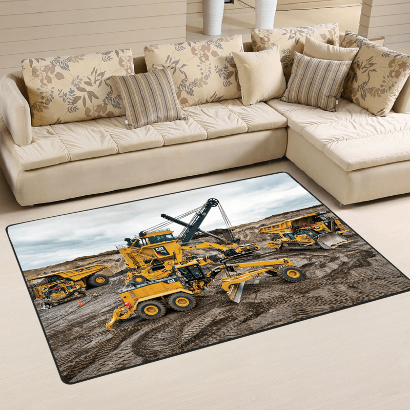 Heavy Equipment Area Rug 02492 Home Decor Bedroom Living Room Decor