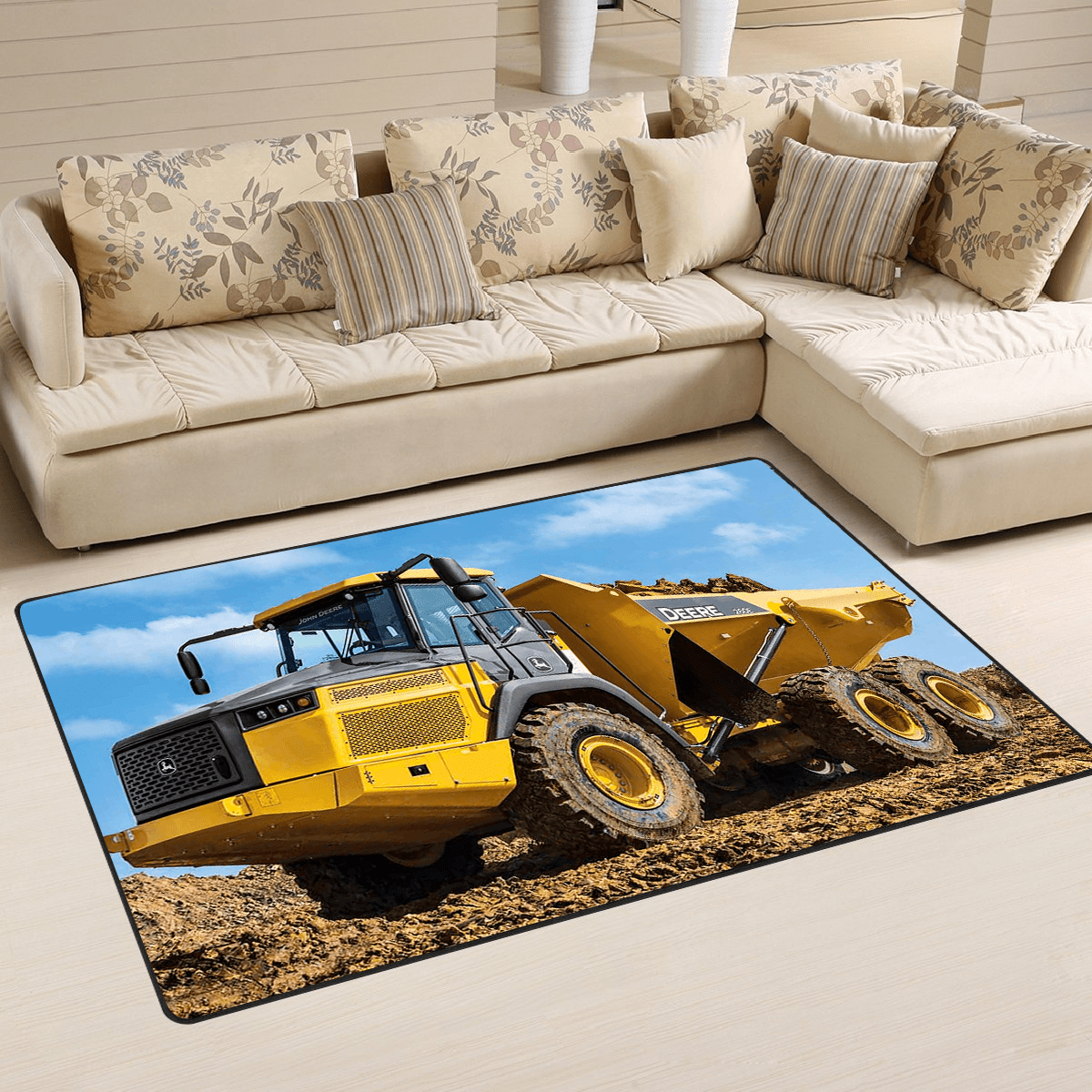 Heavy Equipment Area Rug 02686 Home Decor Bedroom Living Room Decor