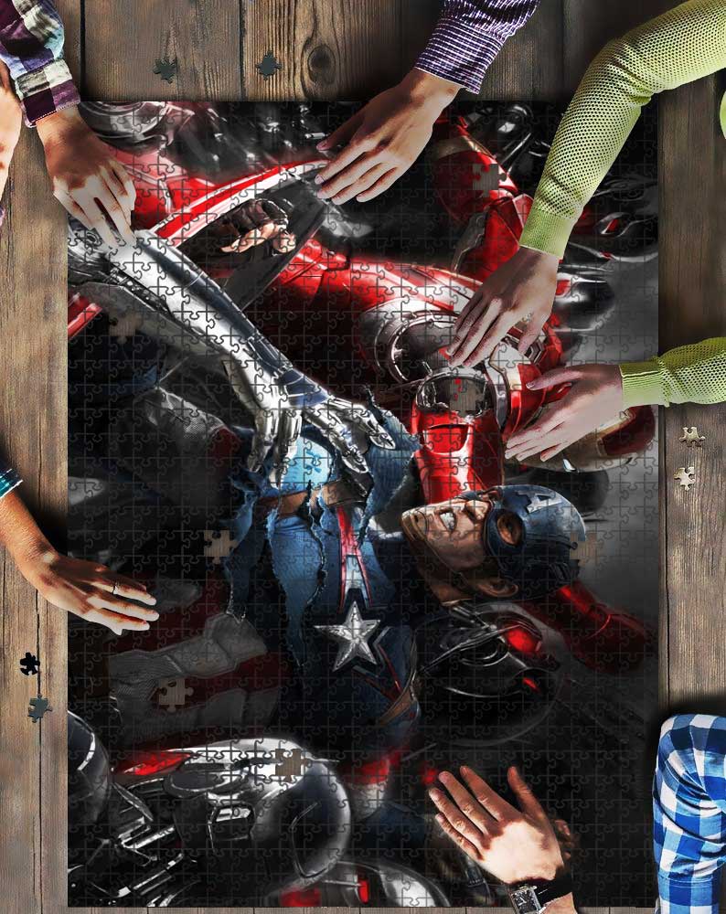 Heroes Fight Mock Jigsaw Puzzle