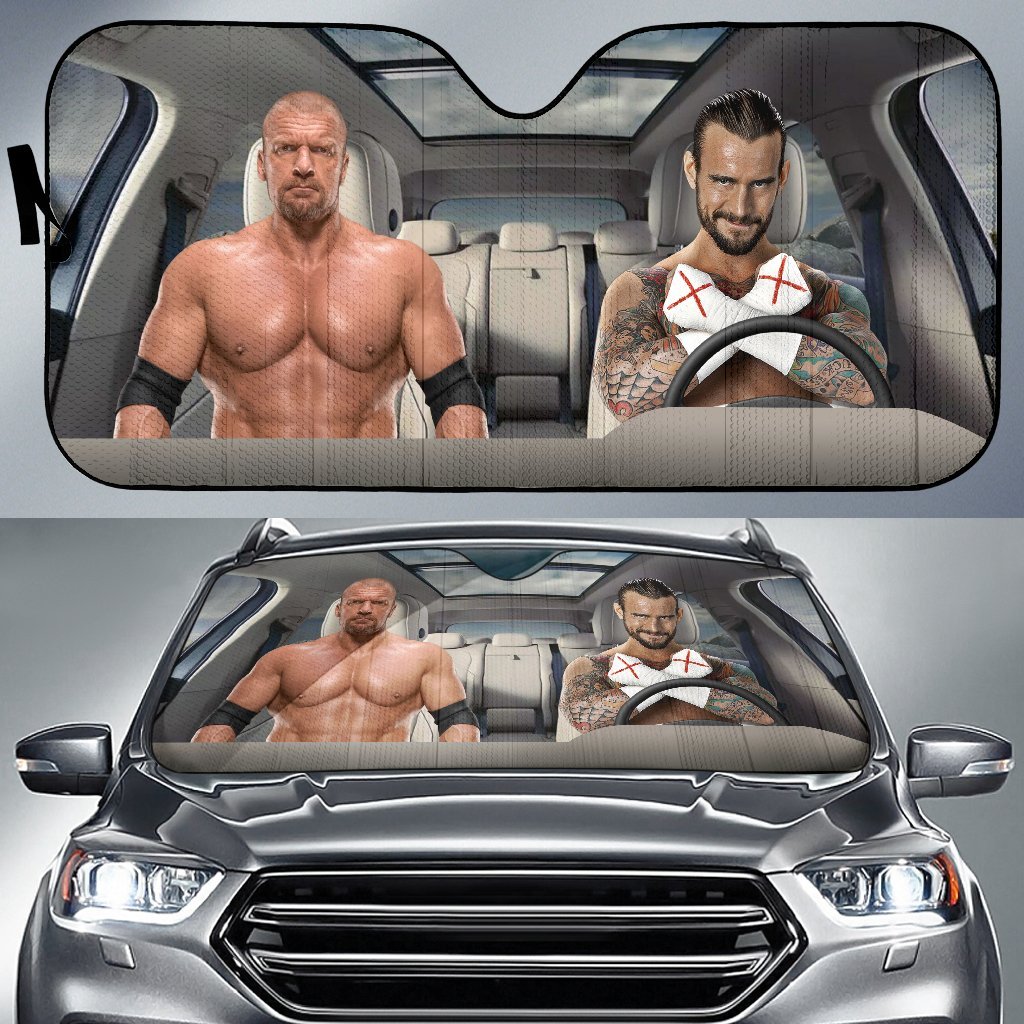 Hhh Vs Cm Punk Wwe Driving Auto Sun Shade