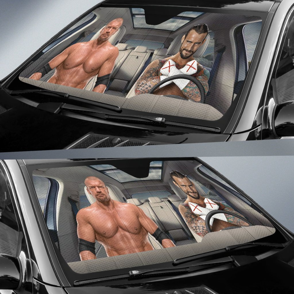 Hhh Vs Cm Punk Wwe Driving Auto Sun Shade