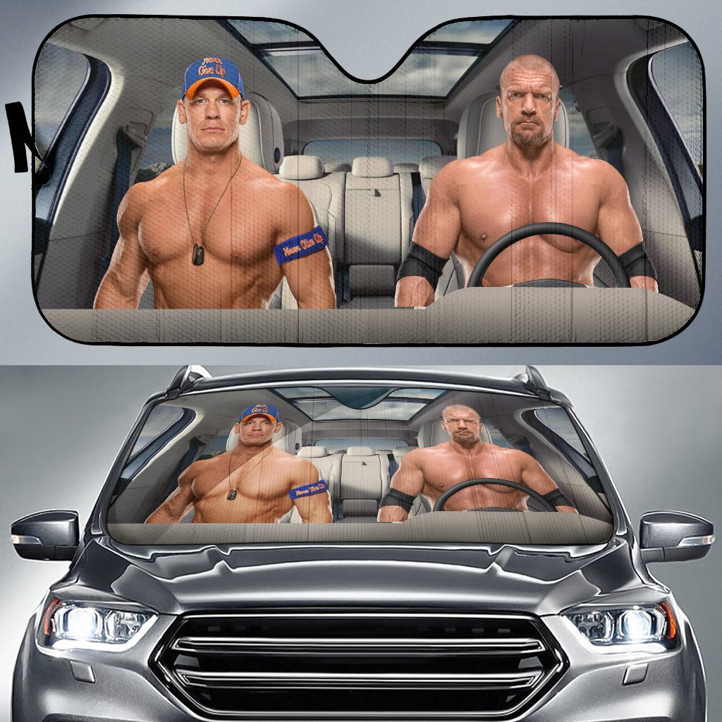 Hhh Vs John Cena Wwe Driving Auto Sun Shade