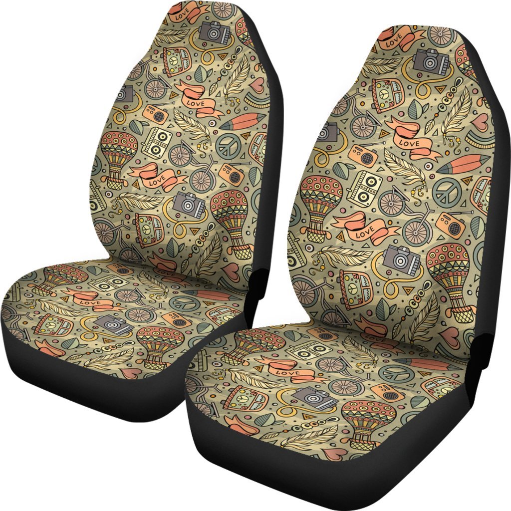 Hippie Doodles Pattern Car Seat Covers