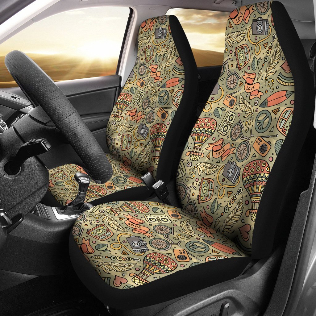 Hippie Doodles Pattern Car Seat Covers