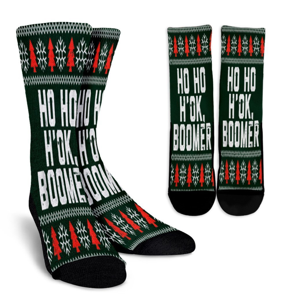 Ho Ho Hok Boomer Funny Ugly Christmas Sweater Meme Genz Gift Noel Socks Perfect Christmas Gift