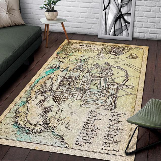 Hogwarts Map Rug Home Decor Bedroom Living Room Decor