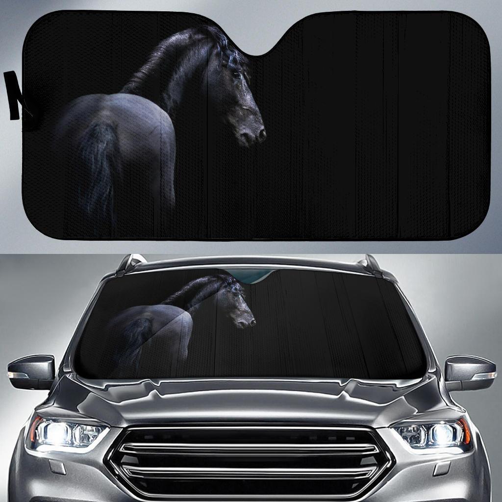 Horse Black Hd 5K Car Sun Shade Gift Ideas 2021