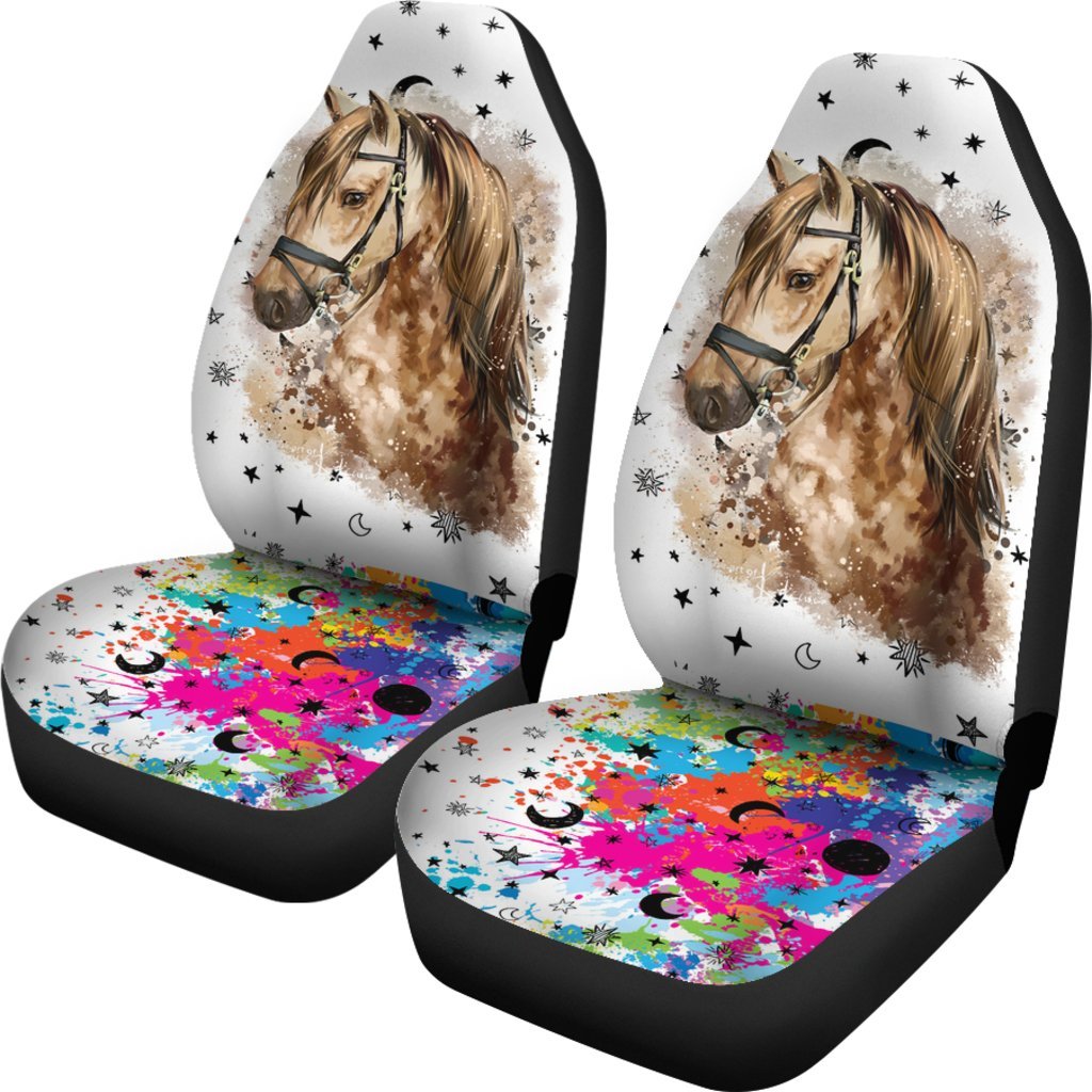 Horse Head Painting Car Seat Covers