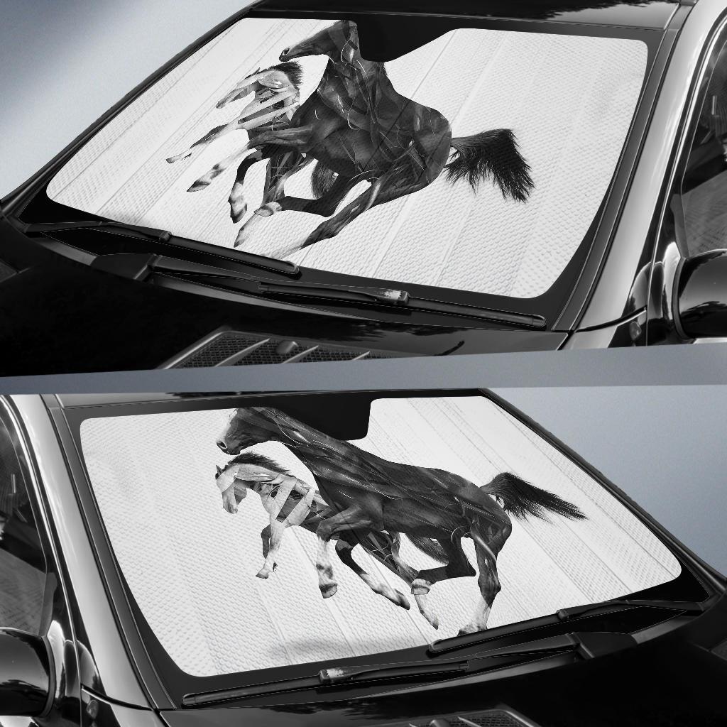 Horses Monochrome Car Sun Shade Gift Ideas 2022