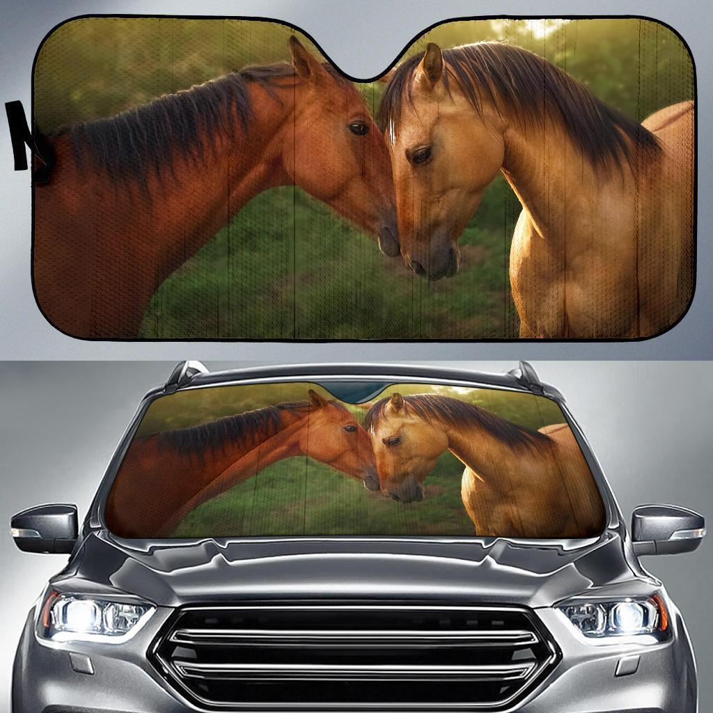 Horses Pair Couple 4K Car Sun Shade Gift Ideas 2022