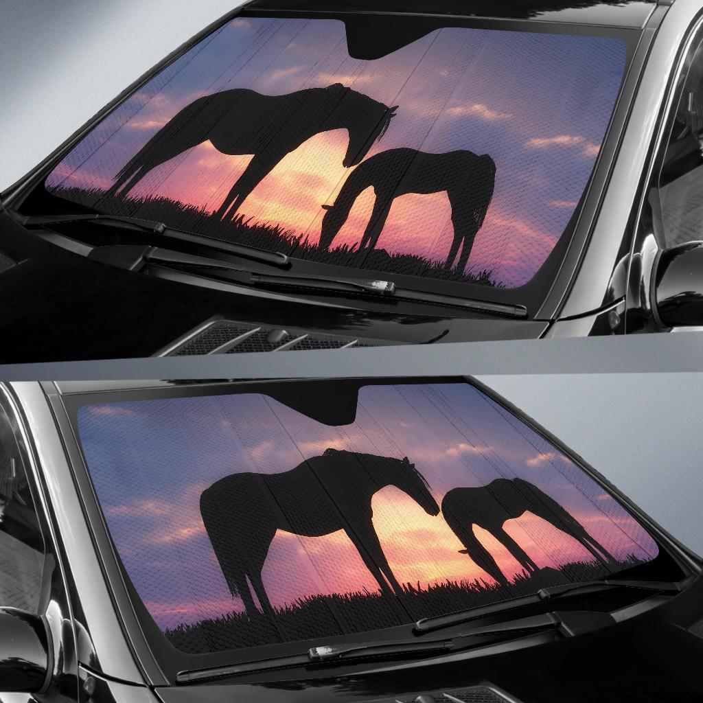 Horses Sunset Cgi Hd Car Sun Shade Gift Ideas 2021