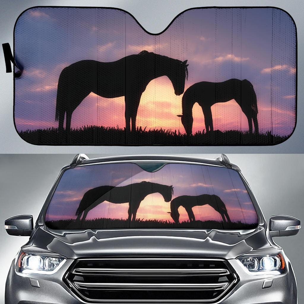 Horses Sunset Cgi Hd Car Sun Shade Gift Ideas 2021