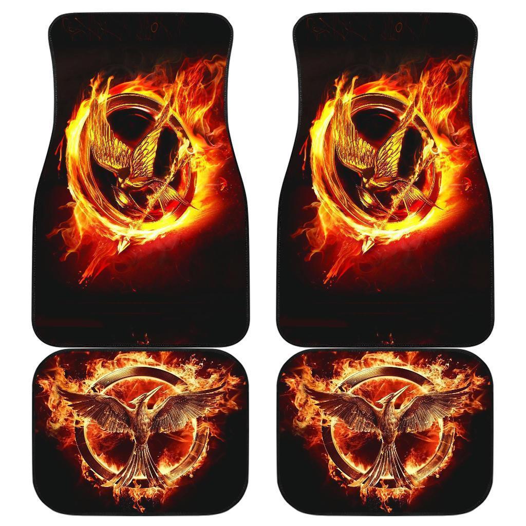 Hunger Game Logo On Fire Car Floor Mats