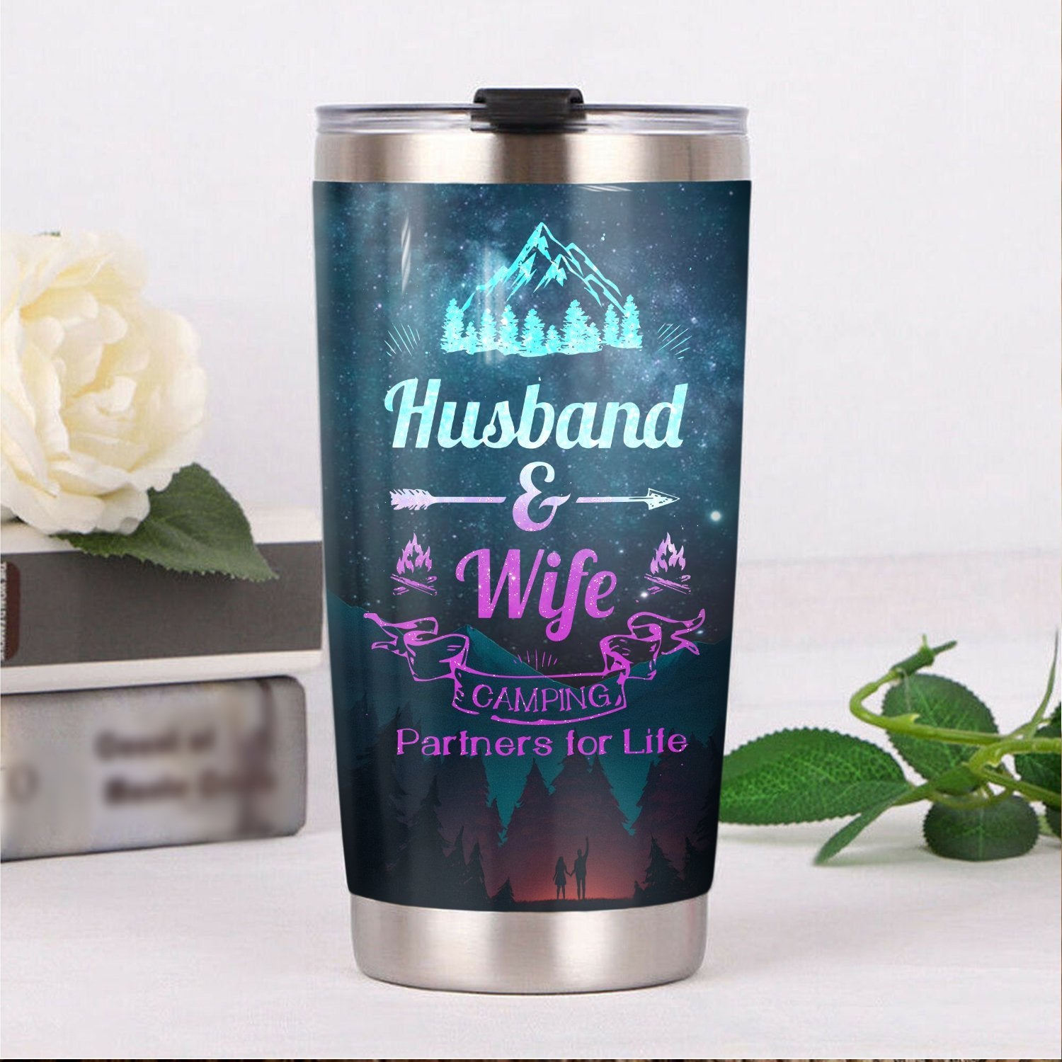 Husband And Wife Camping Camfire Tumbler 1 2021