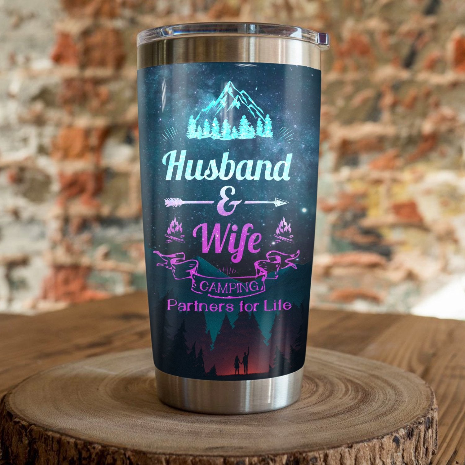 Husband And Wife Camping Camfire Tumbler 1 2021