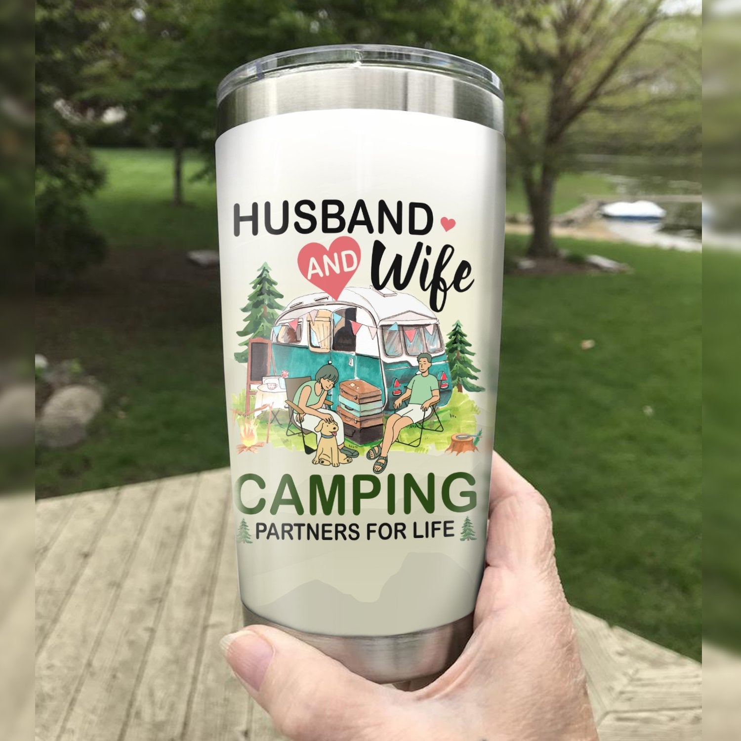 Husband And Wife Camping Camfire Tumbler 3 2021