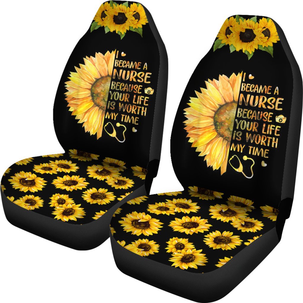 I Became A Nurse Sunflower Seat Covers