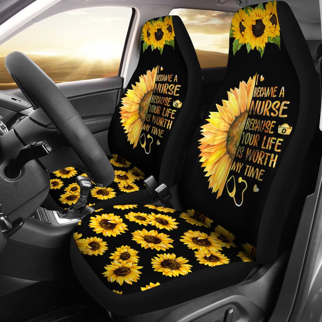 I Became A Nurse Sunflower Seat Covers