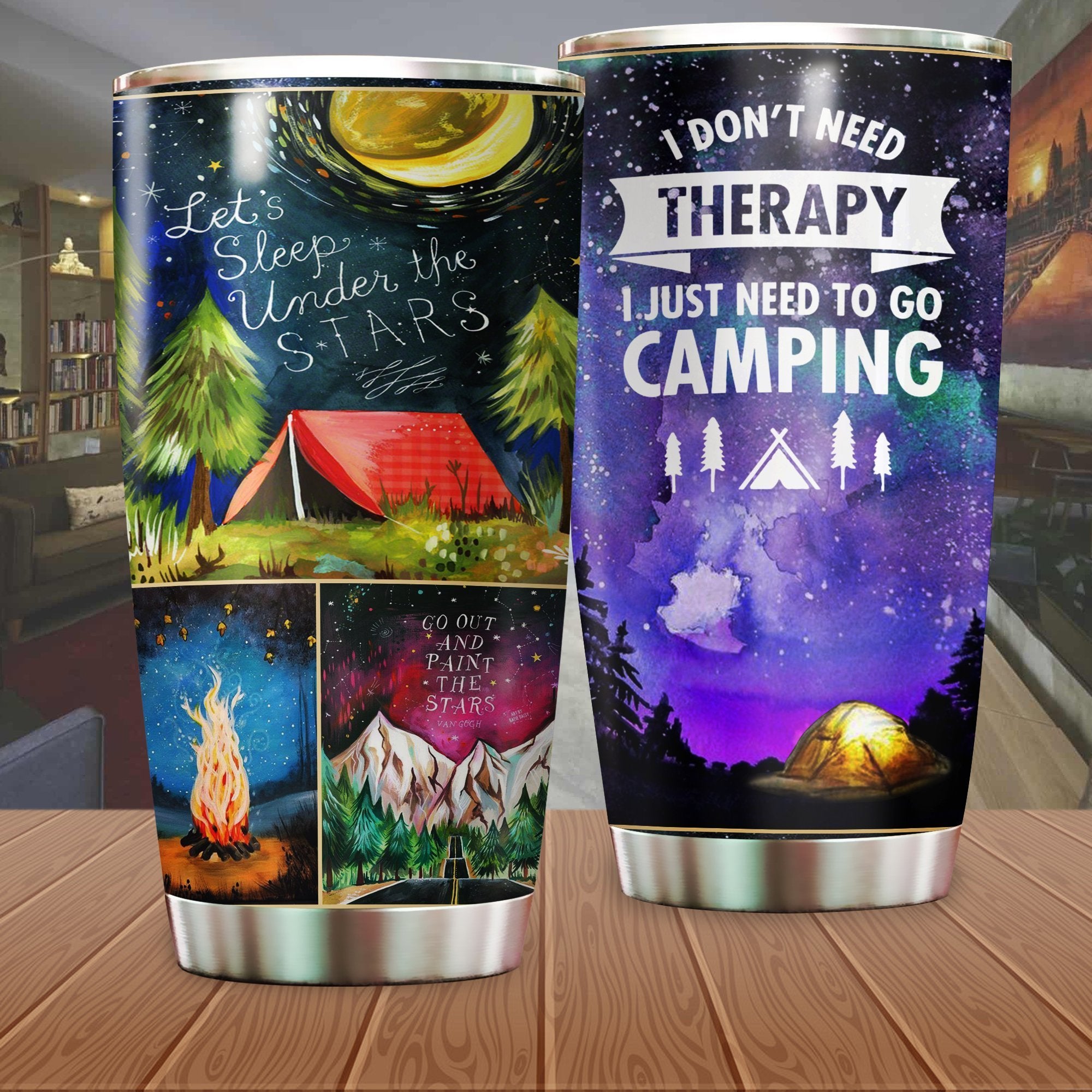 I Don'T Need Therapy I Just Need To Go Camping Camfire Tumbler 2021