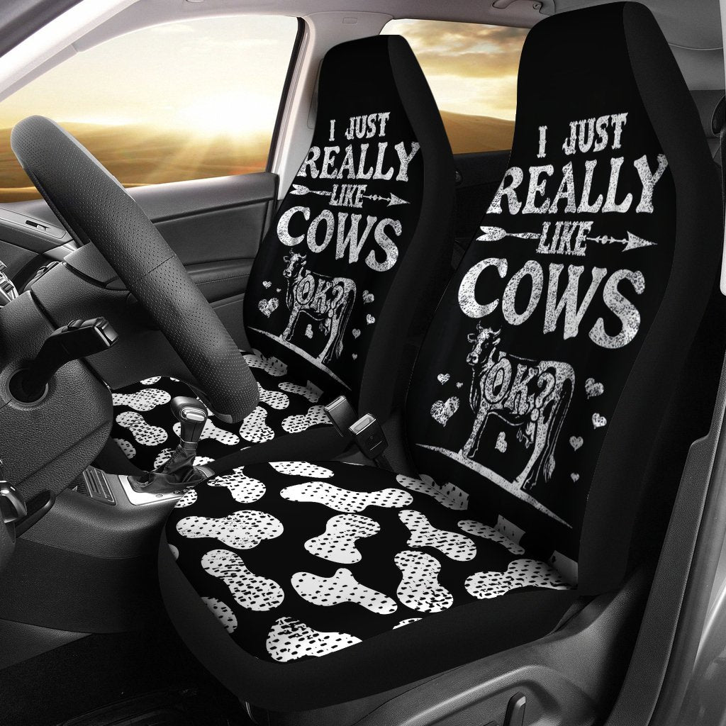 I Just Really Like Cow Print Car Seat