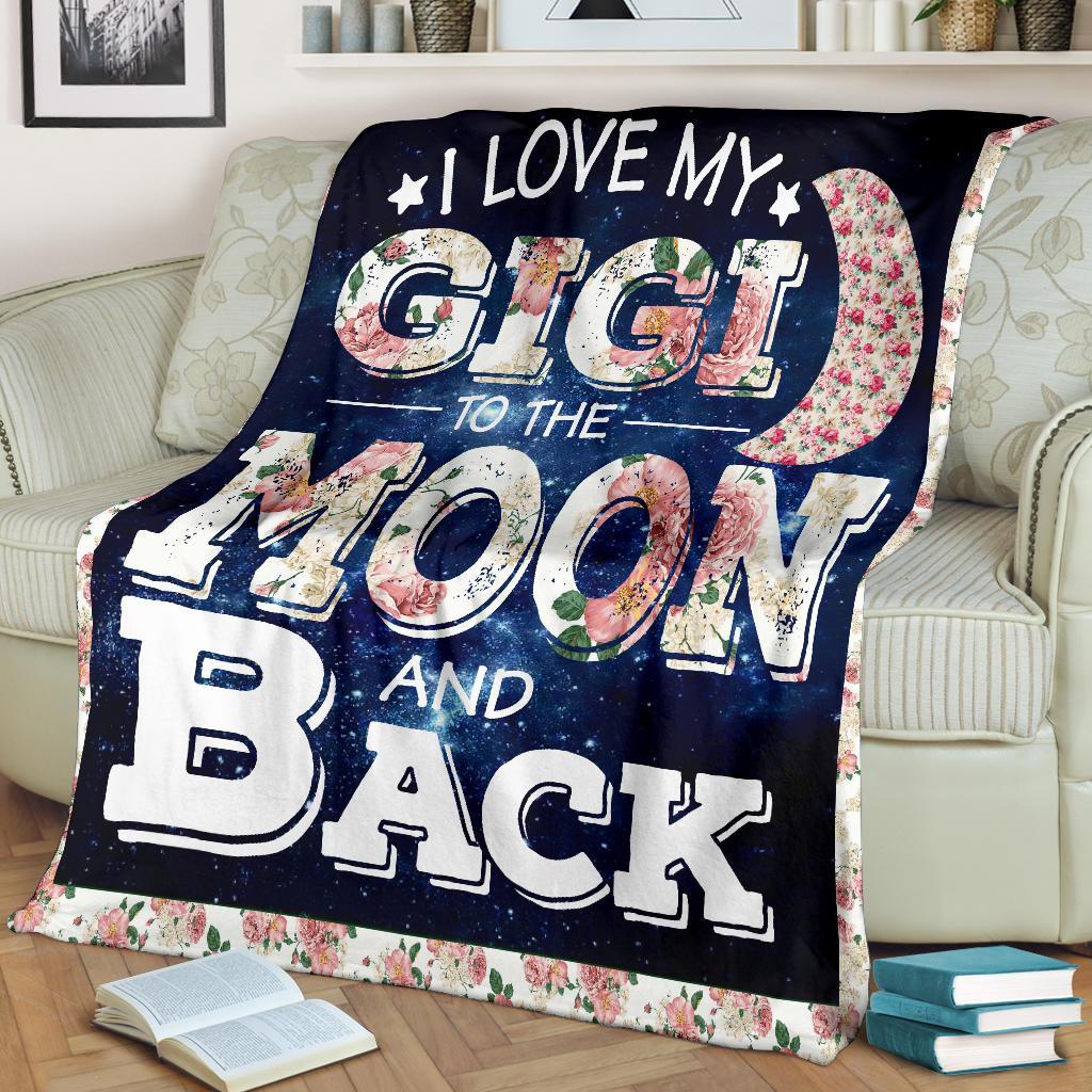 I Love My Gigi To The Moon And Back Premium Blanket