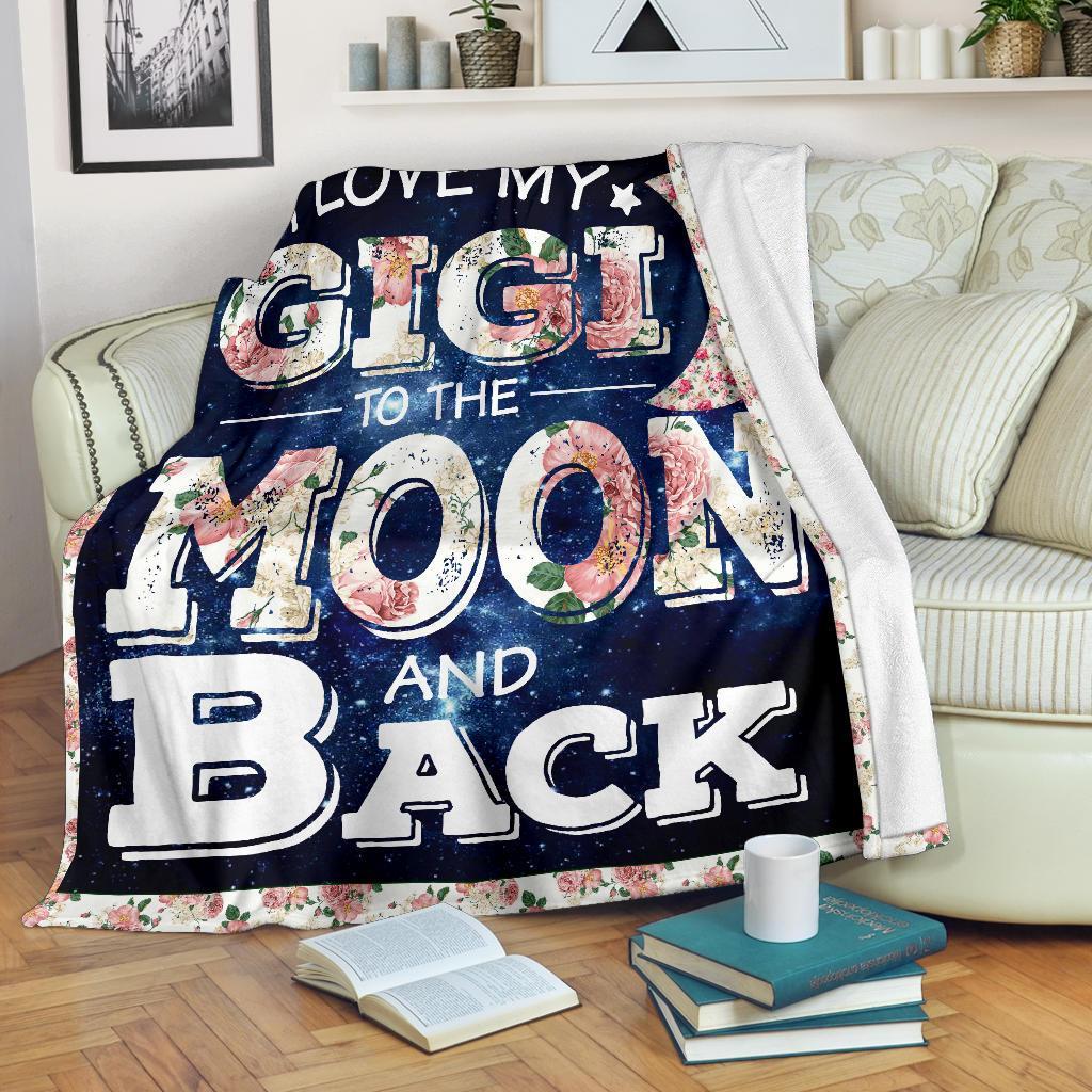 I Love My Gigi To The Moon And Back Premium Blanket