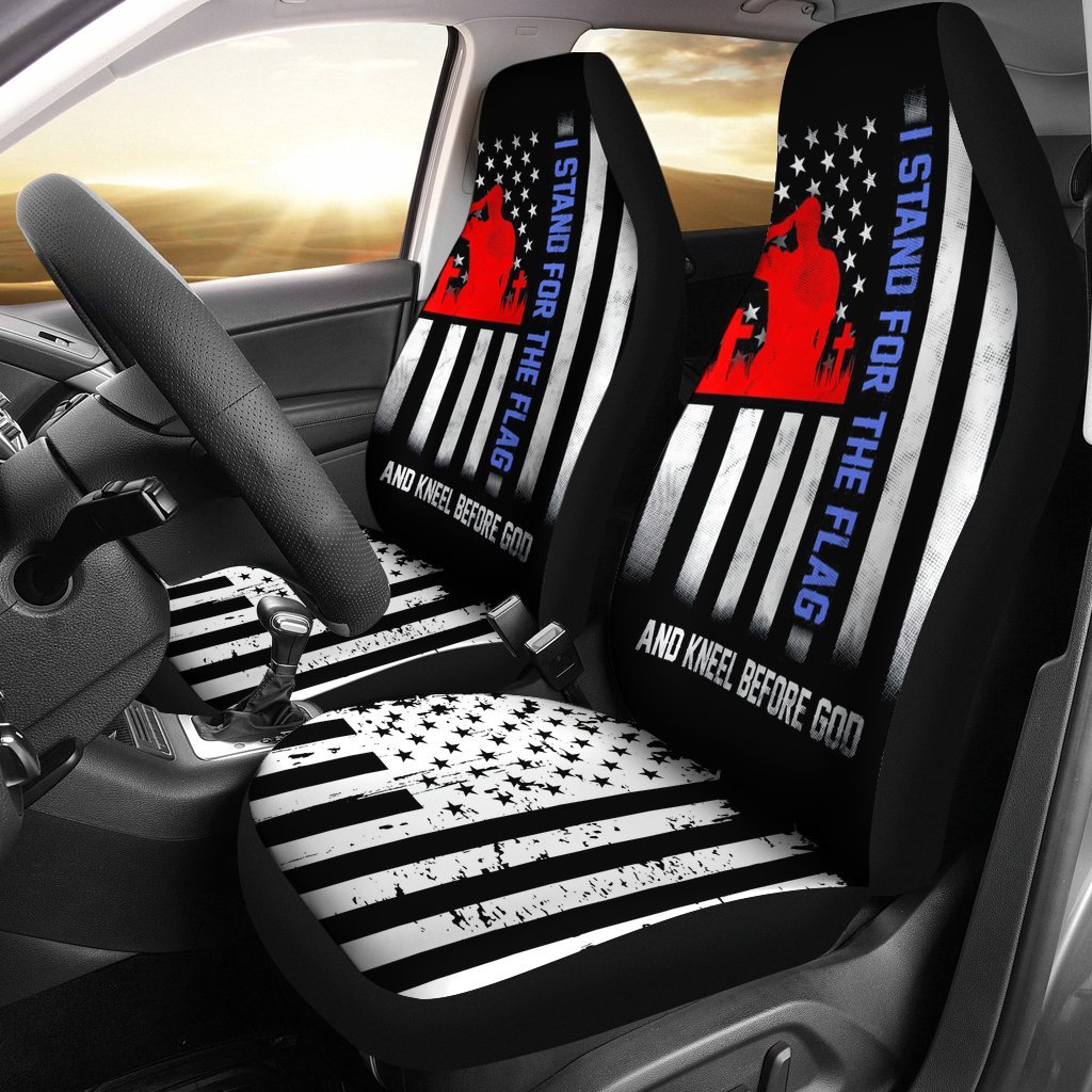 I Stand For The Flag And Kneel Before God Us Flag Car Seat Covers