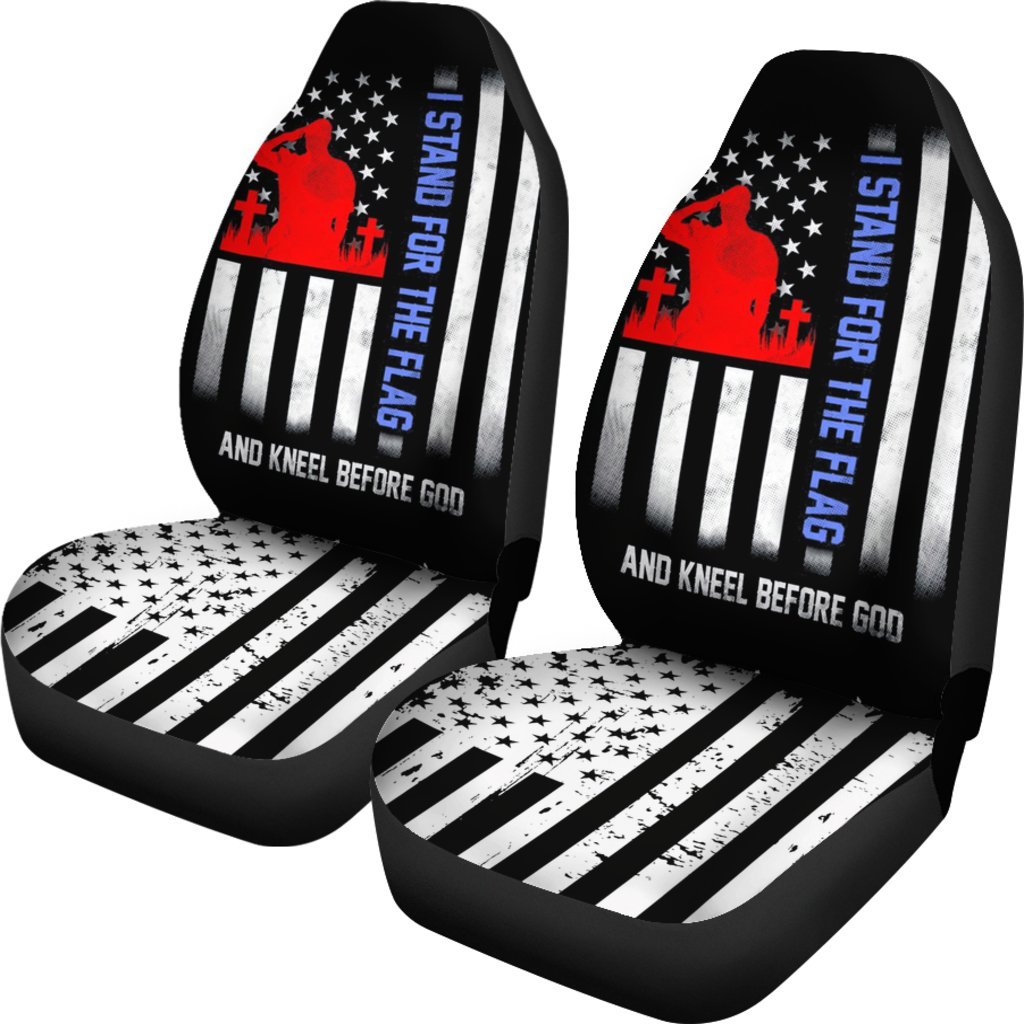 I Stand For The Flag And Kneel Before God Us Flag Car Seat Covers