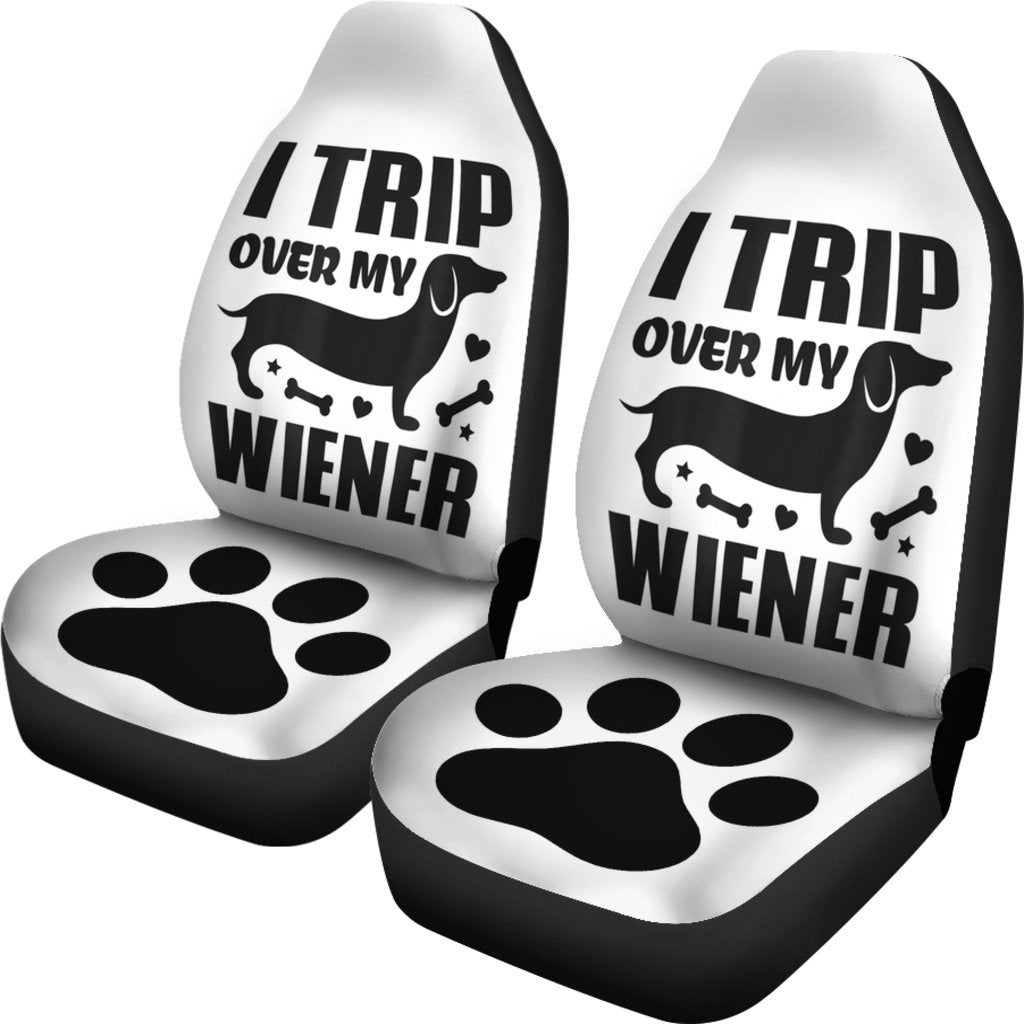 I Trip Over My Wiener Best Friend Dog Lover Dachshund Car Seat Covers