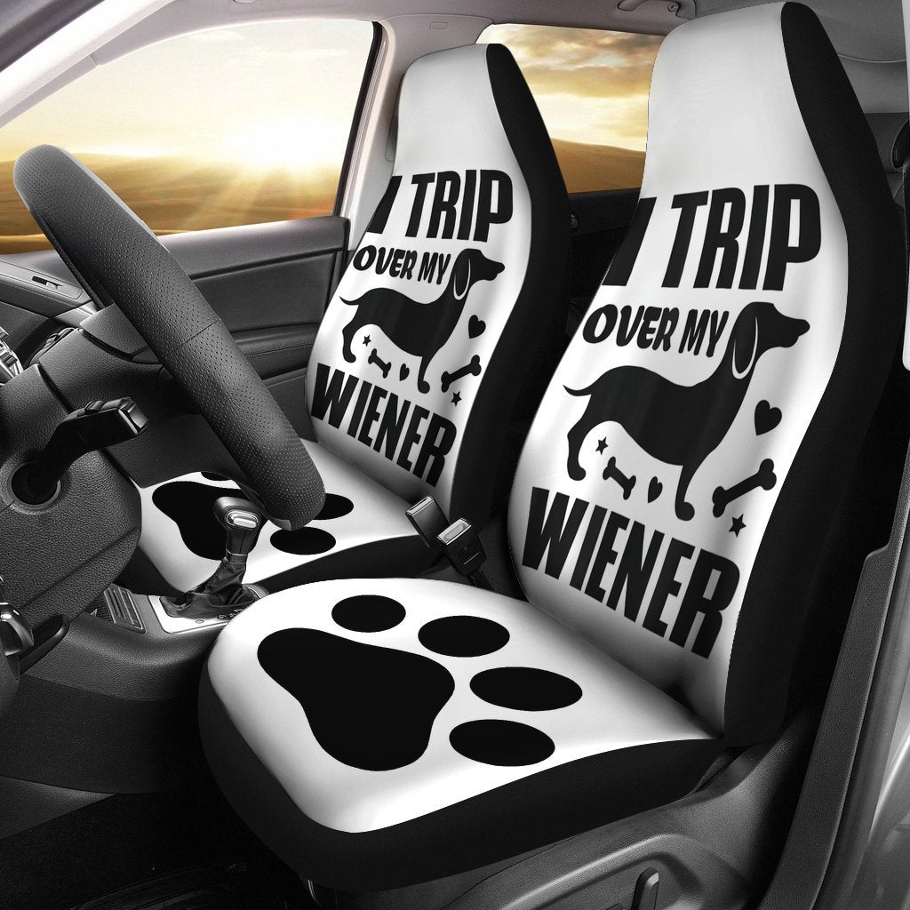 I Trip Over My Wiener Best Friend Dog Lover Dachshund Car Seat Covers