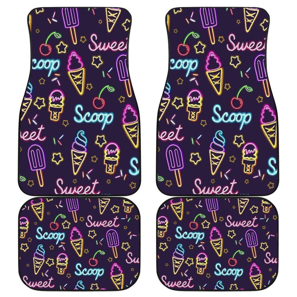 Icecream Symbols Custom In Purple Theme Car Floor Mats