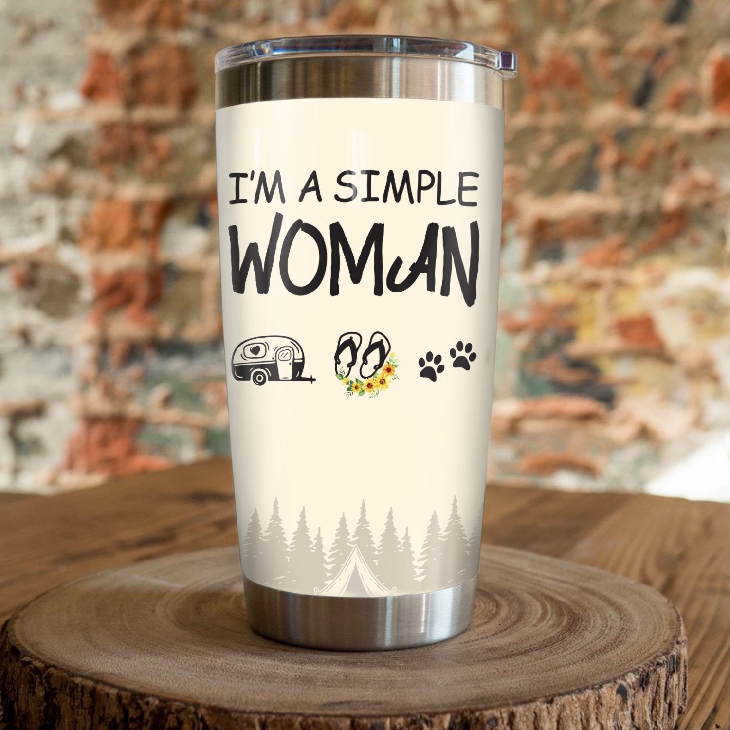 I'M A Simple Woman Camping Camfire Tumbler 2021