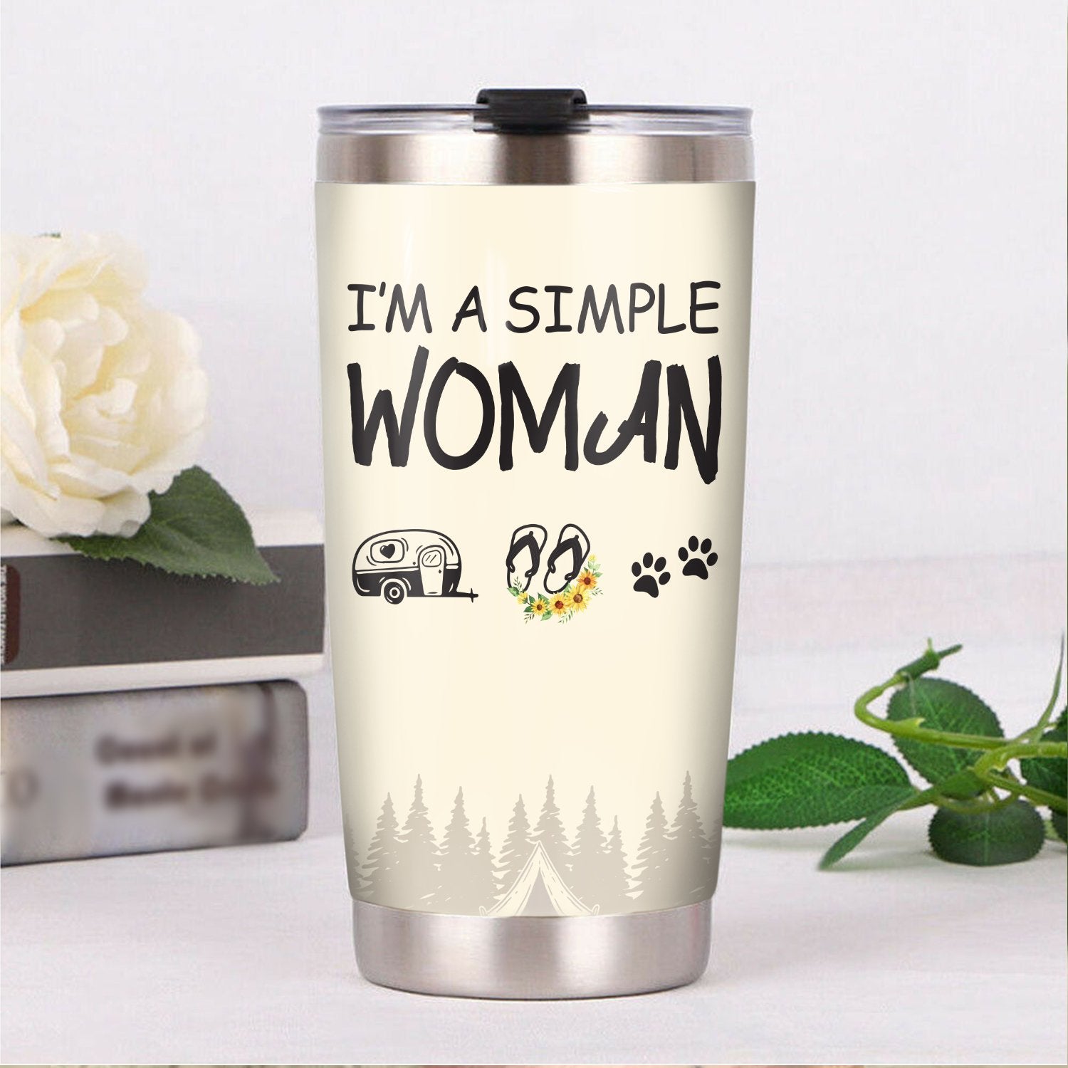 I'M A Simple Woman Camping Camfire Tumbler 2021