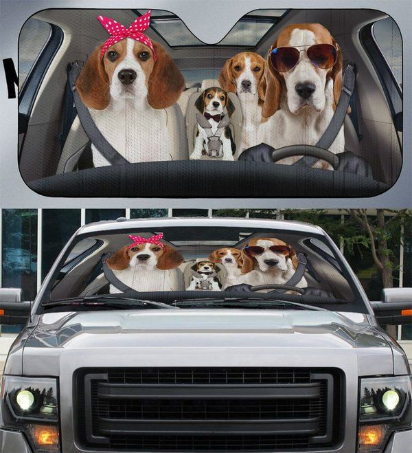 Beagle Family V4 Car Sunshade Gift Ideas 2021