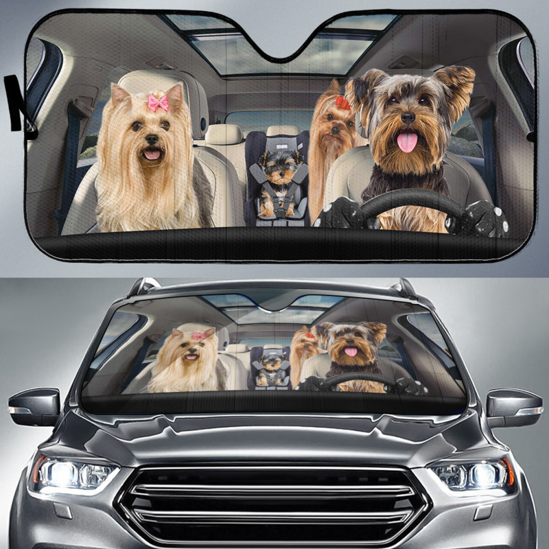 Yorkshire Terrier Family Car Sunshade Gift Ideas 2022