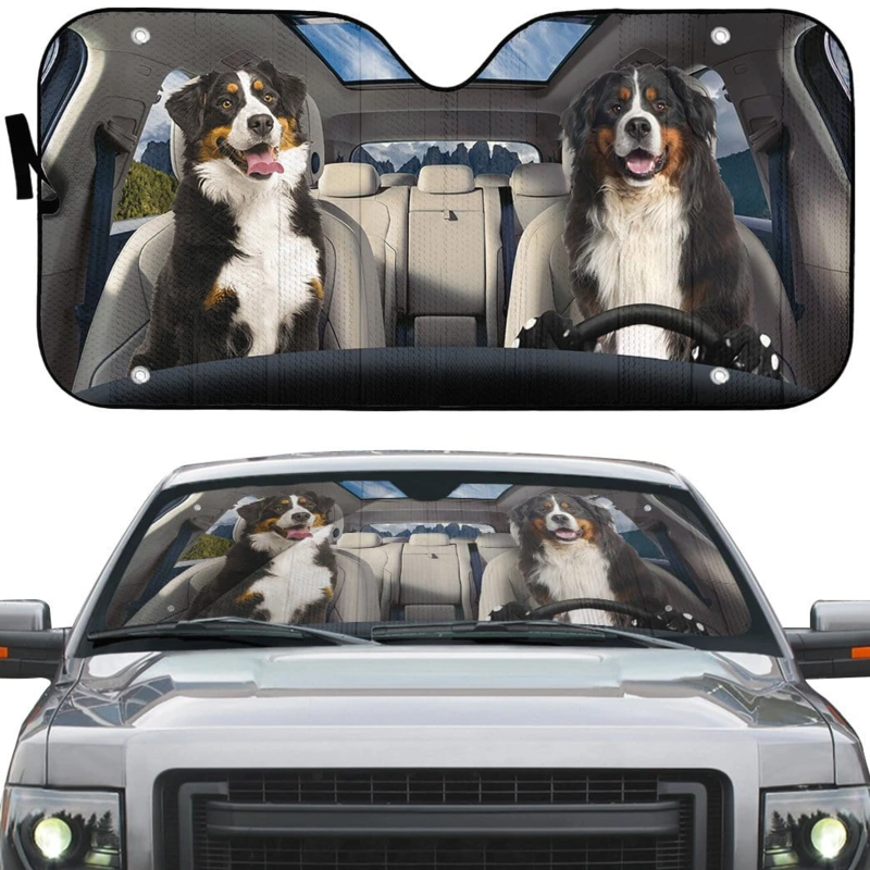 Bernese Mountain Couple Car Sunshade Gift Ideas 2022