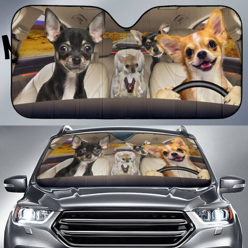 Chihuahua Family V3 Car Sunshade Gift Ideas 2022